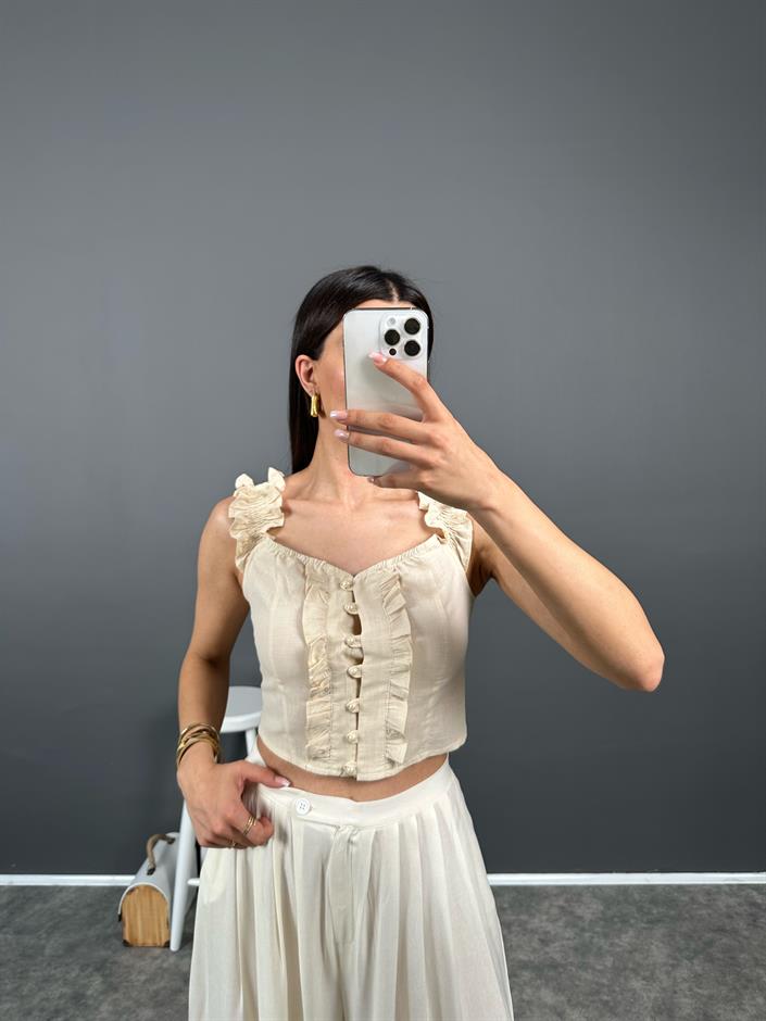 Varro Bej İnci Detaylı Crop