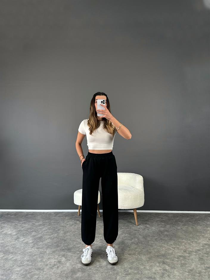 Siyah Oysh Modal Jogger Pantolon 