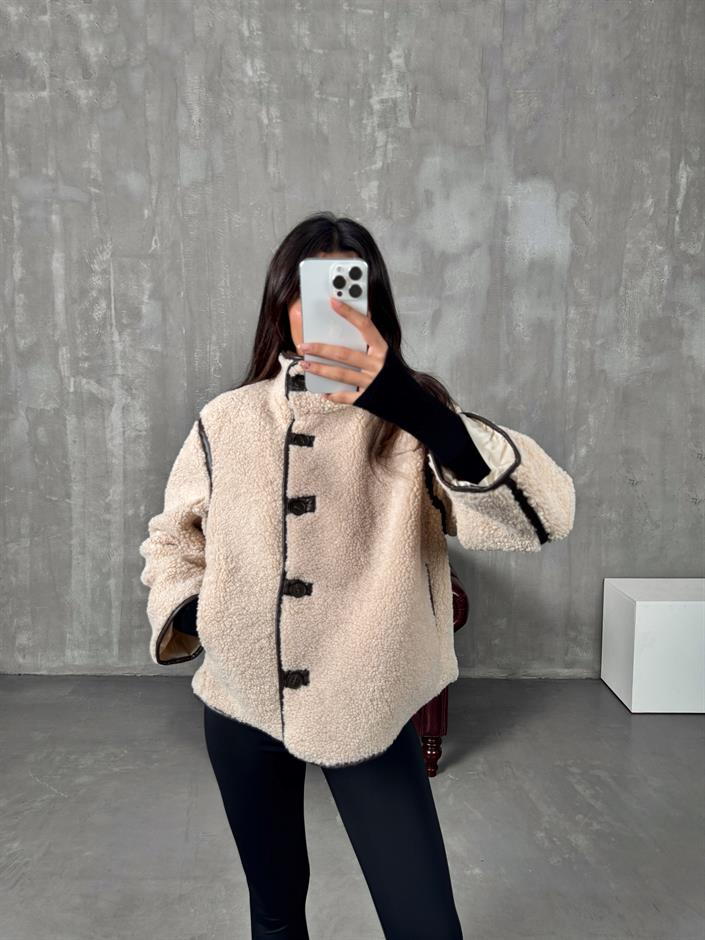 Hines Taş Astarlı Peluş Mont