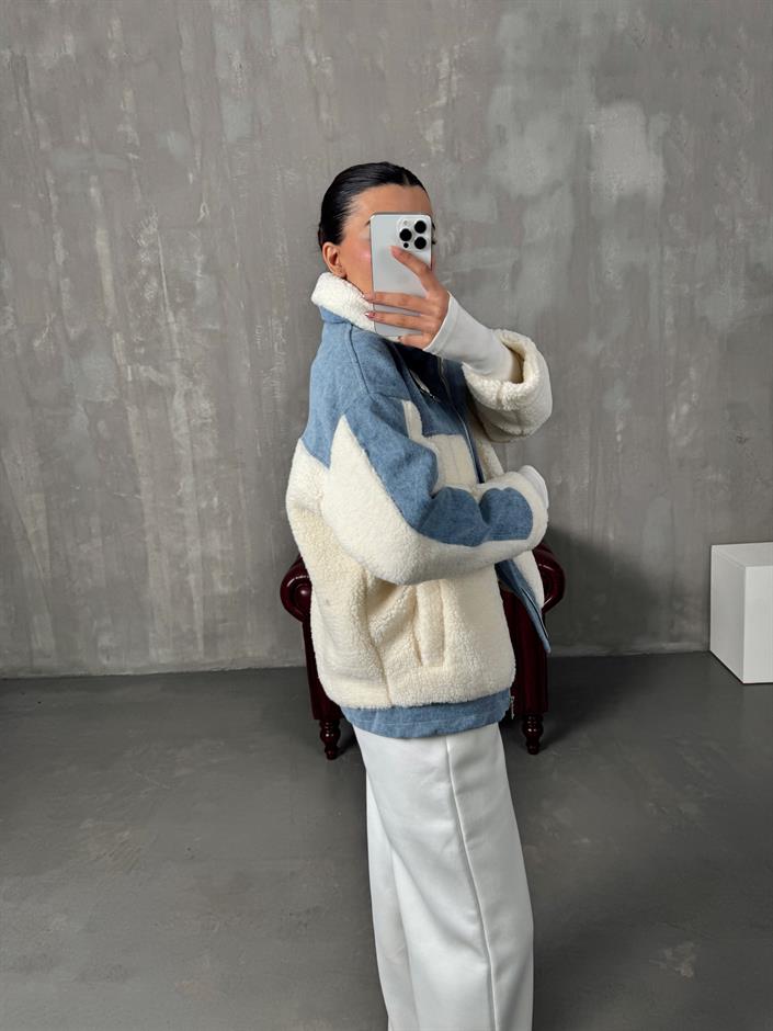 Thedor Denim Peluş Ceket