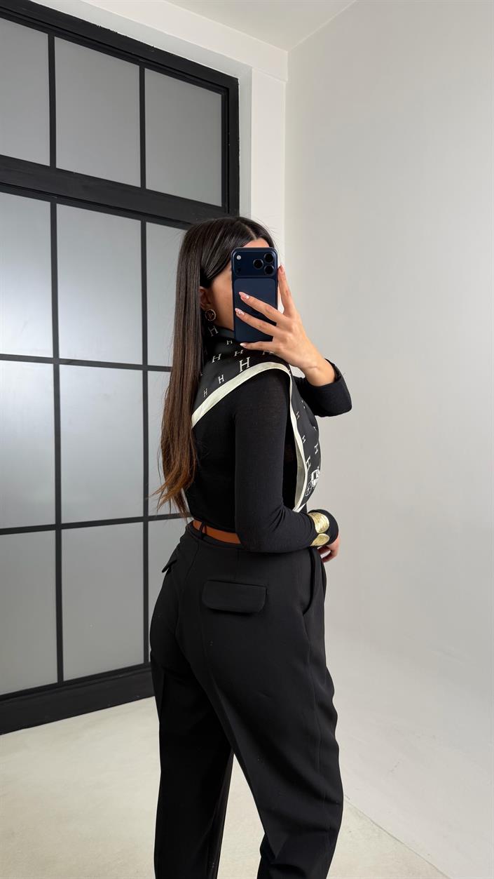 Siyah Kemerli ZR Model Pantolon GAUS-00816