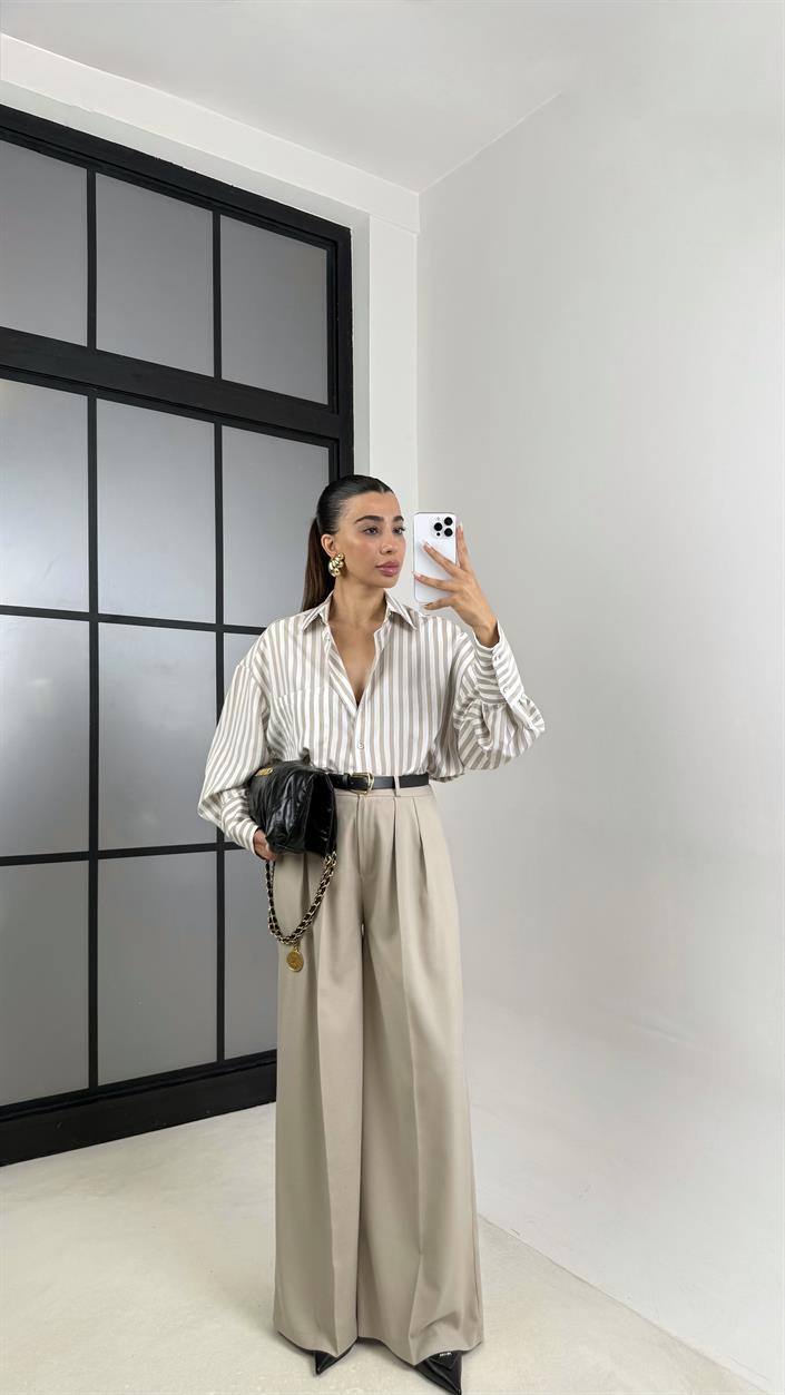 Taş Kemerli Cepli Palazzo Pantolon GAUS-00142