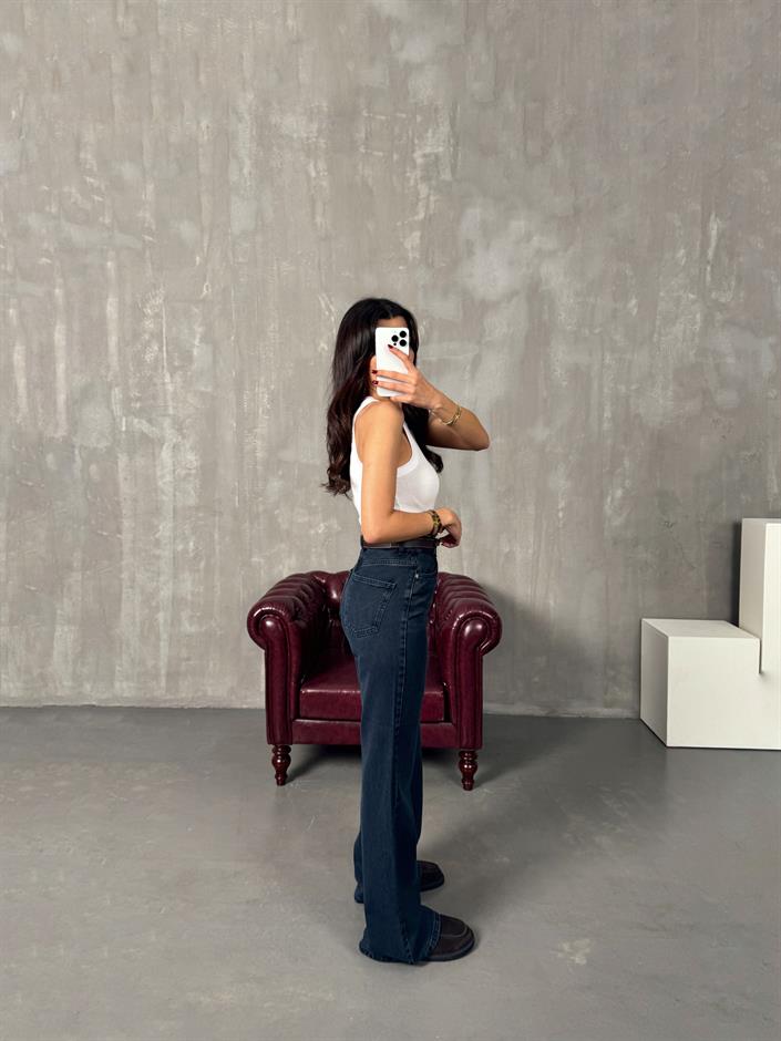 Peho Koyu Mavi İspanyol Paça Jean