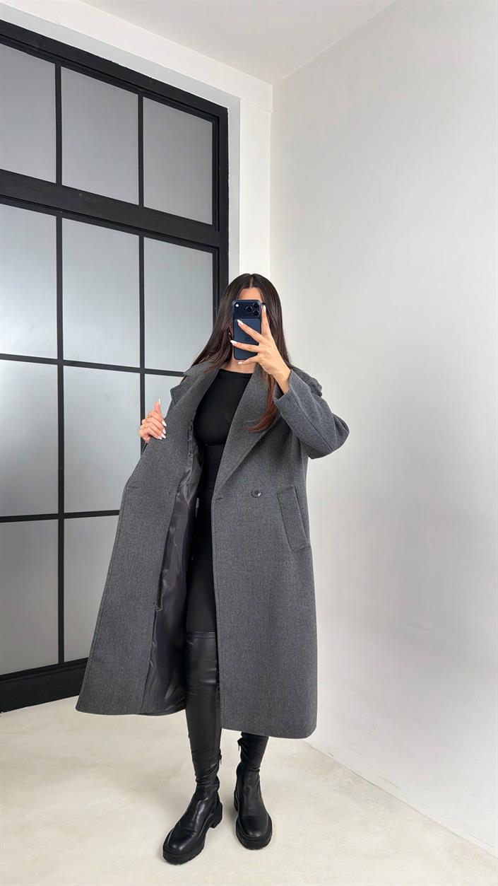 Antrasit MD Muadil Astarlı Kaşe Kaban GAUS-00613