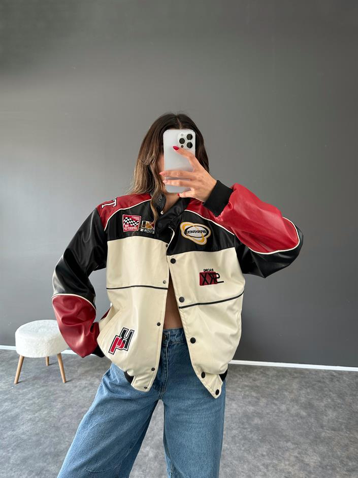 Wang Kırmızı Deri Bomber Ceket