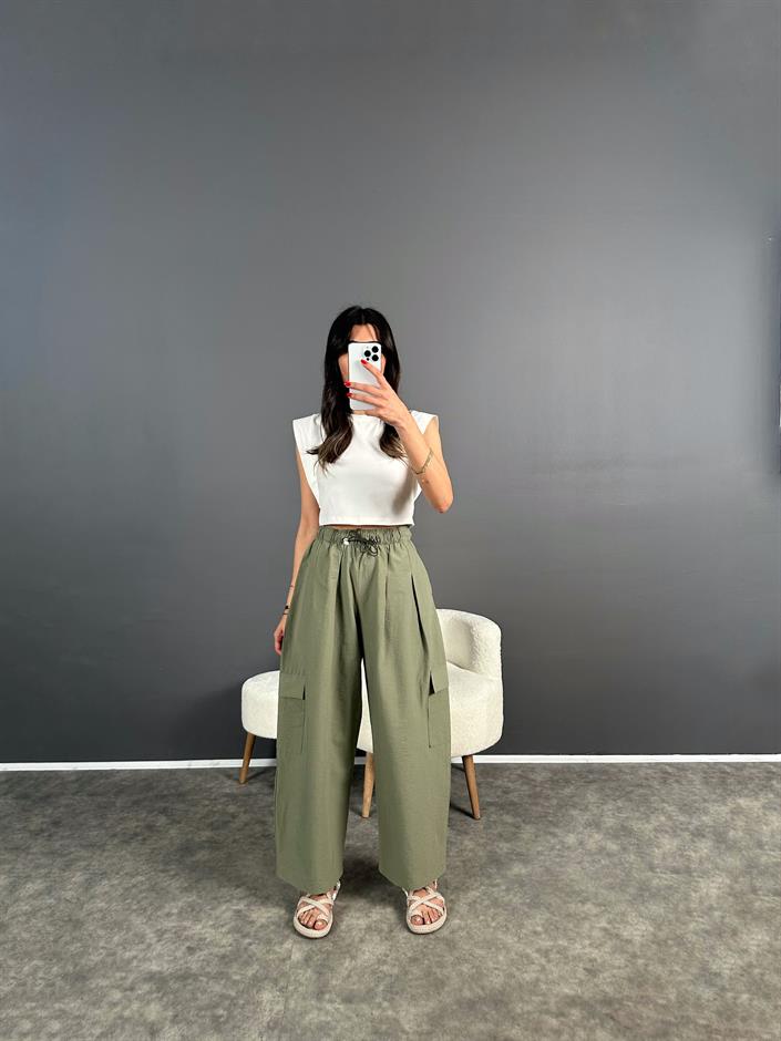 Haki Balon Paraşüt Pantolon