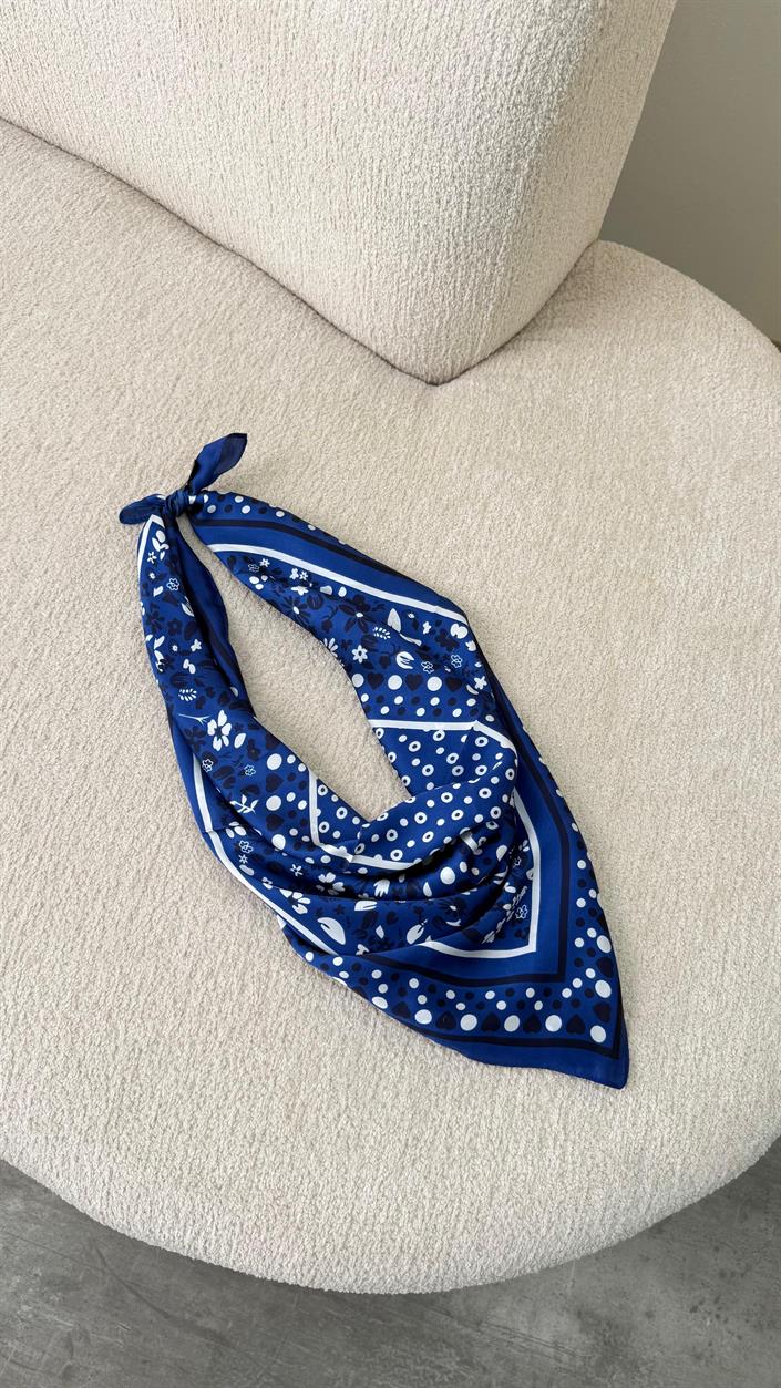 Lacivert Çok Desenli Fular GAUS-00336