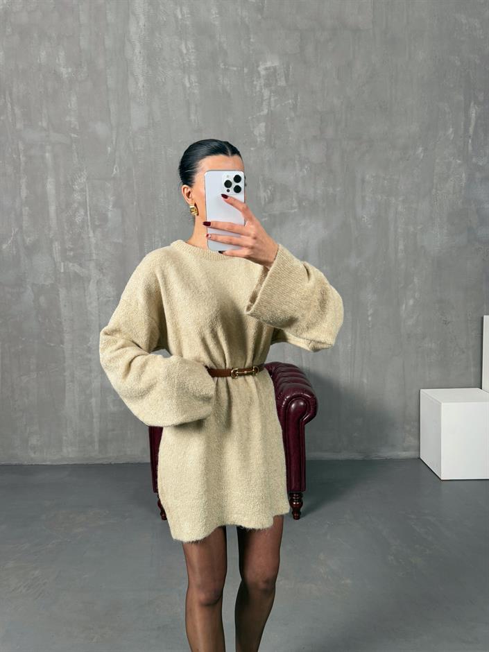 Arow Sütlü Kahve Triko Oversize Kazak