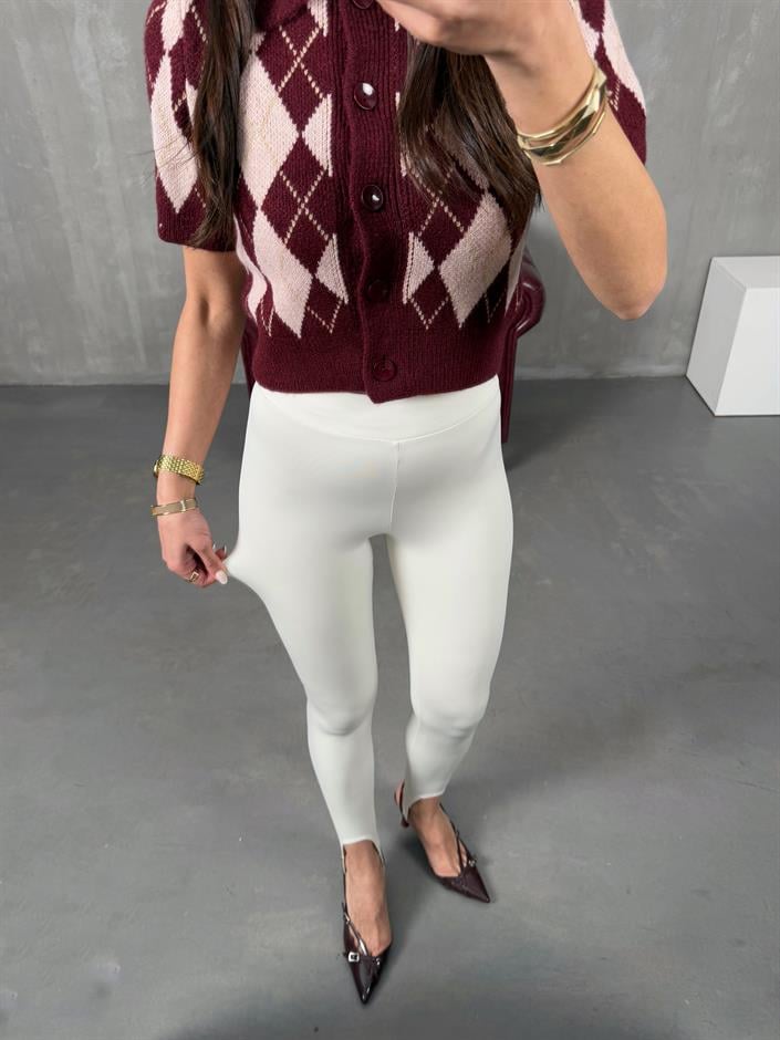 Raser Krem Topuktan Geçirmeli Yumuşak Dokulu Tayt