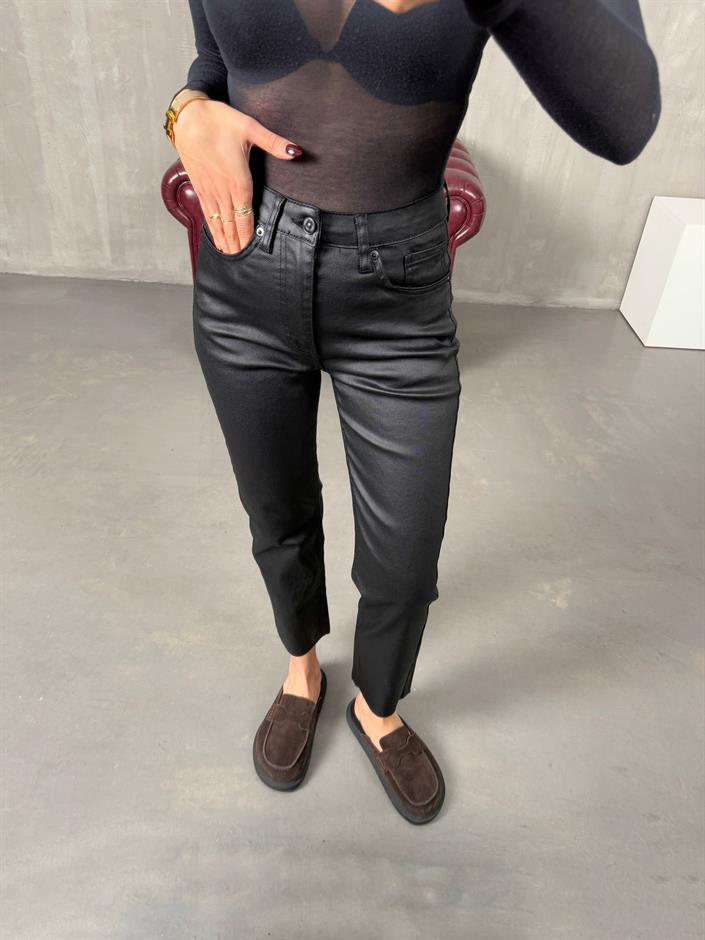 Zeland Siyah ZR Model Mumlu Kesik Paça Pantolon