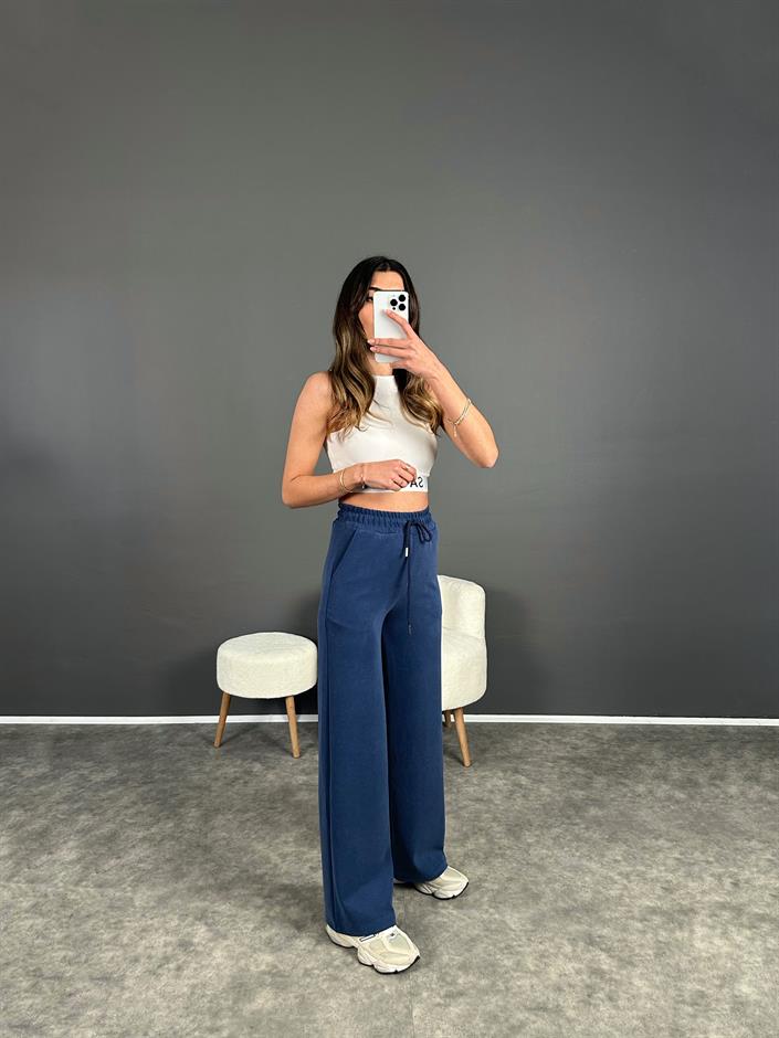 Oys Lacivert Modal Palazzo Pantolon