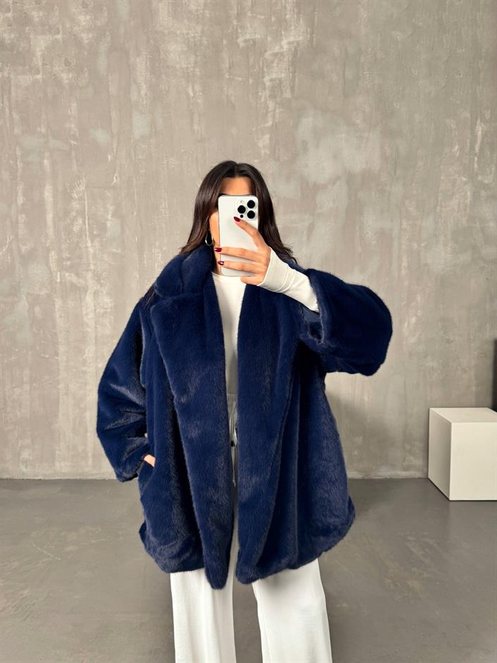 Flera Lacivert Astarlı Kürk