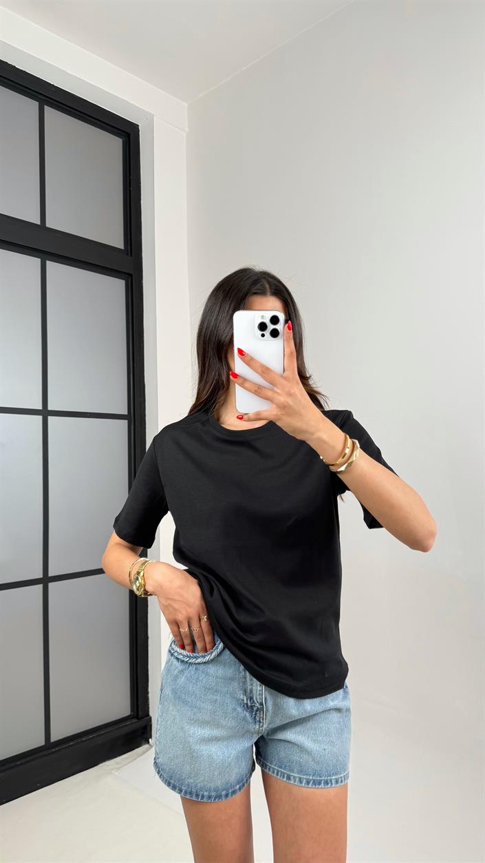 Siyah MD Muadil Kısa Kol Tshirt Gaus00480