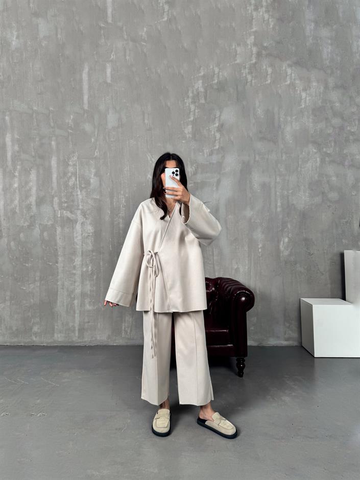 Drex Taş Yumuşak Kaşe Kimono Takım