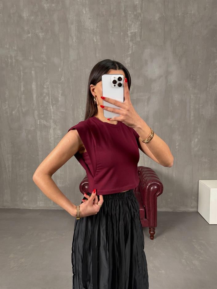 Galo Bordo Bisiklet Yaka Basic Tshirt