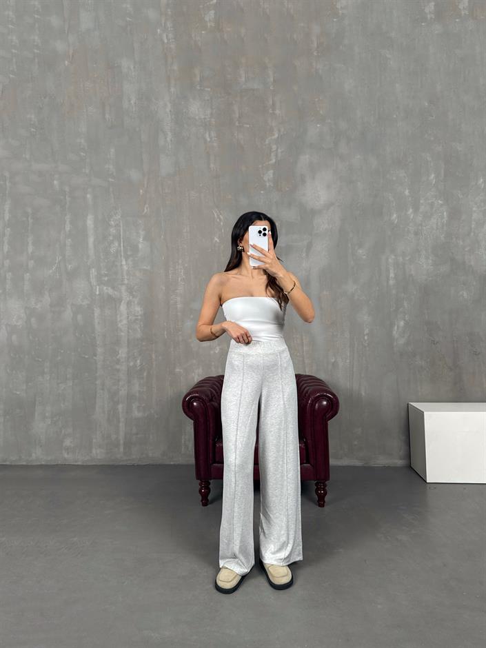 Gri Çımalı Premium Modal Pantolon Gaus0006