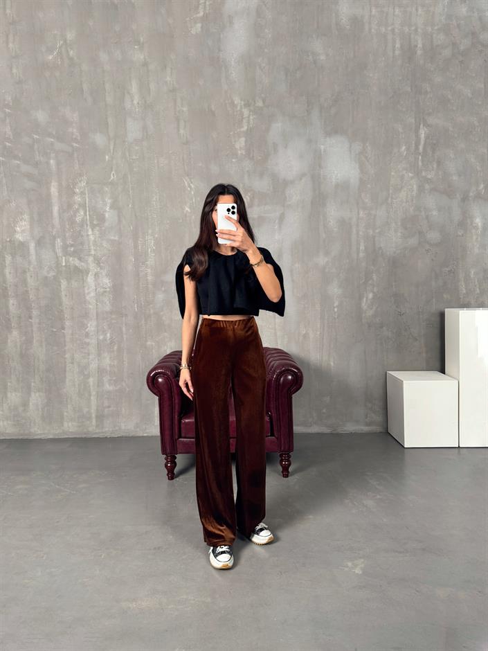 Crans Kahve Kadife Pantolon