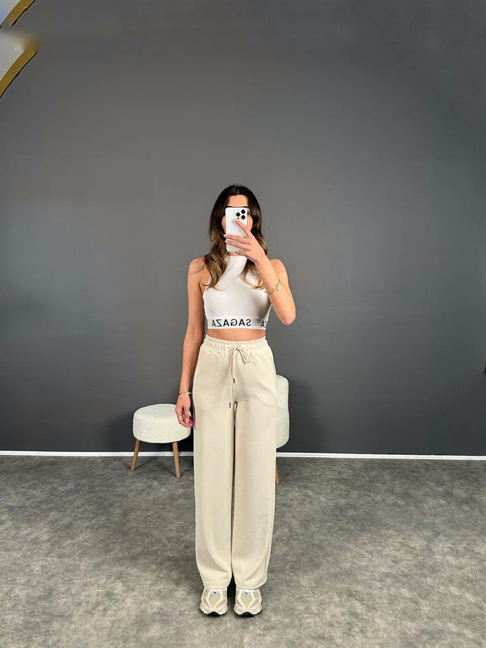 Oys Krem Modal Palazzo Pantolon