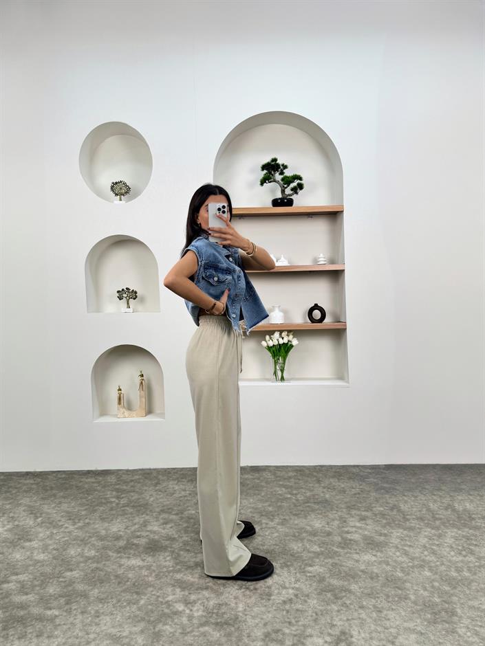 Molin Taş Beli İpli Lastikli Çımalı Pantolon