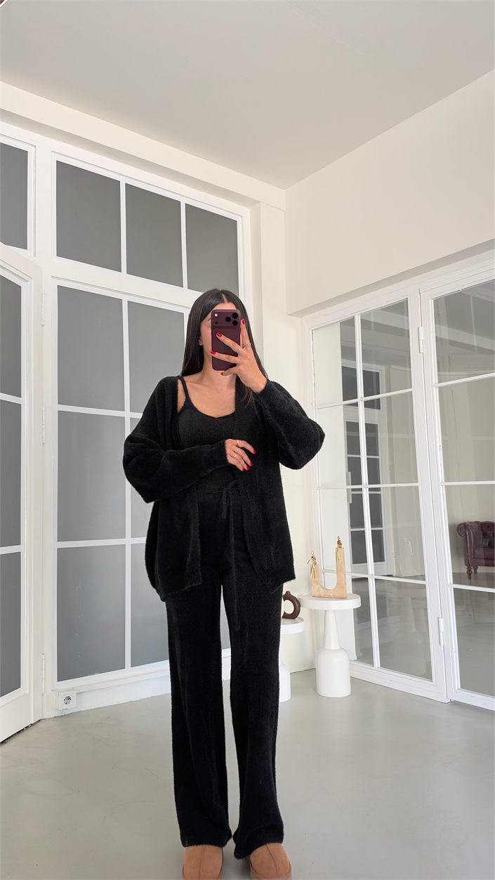 Siyah Yumuşak Dokulu Üçlü Premium Takım GAUS-02028 GAUS-02210