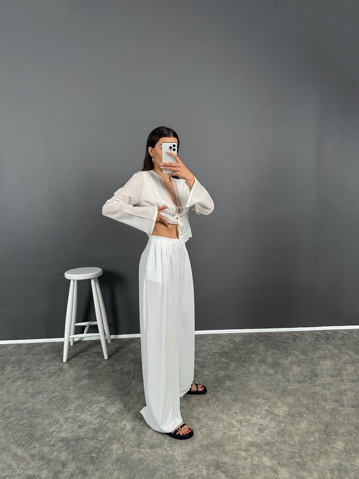 Ylv Beyaz Salaş Premium Pantolon 