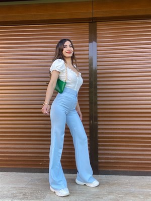 Bebek Mavisi İspanyol Kesim Pantolon