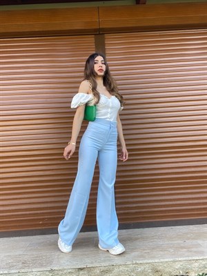 Bebek Mavisi İspanyol Kesim Pantolon