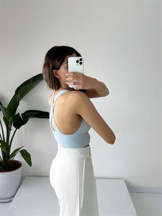 Bebek Mavisi V yaka Bra