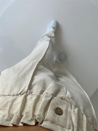 Bej Keten Çımalı Pantolon 