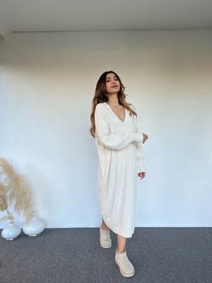 Bej Triko Elbise
