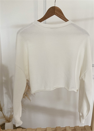 Beyaz Crop Sweat