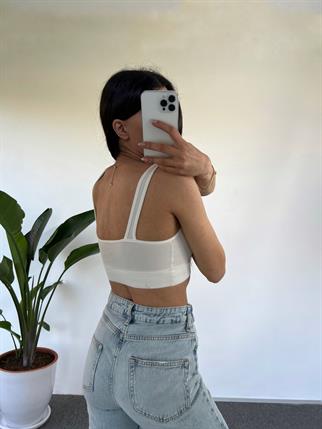 Beyaz Desteksiz Crop