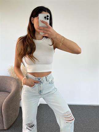 Beyaz Halter Crop