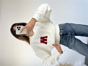 Beyaz M harfli Sweat 