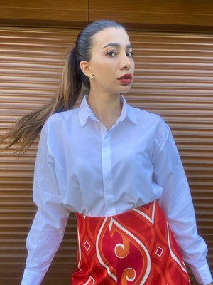 Beyaz Oversize Gömlek 