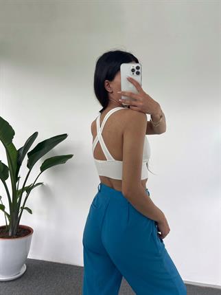 Beyaz V yaka Bra 