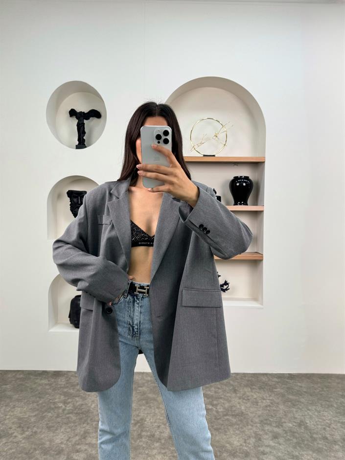 Pecho Antrasit Astarlı Blazer Ceket