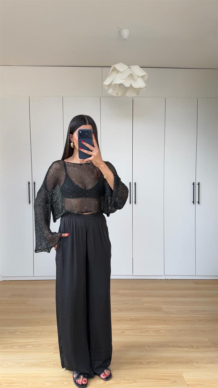 Siyah Beli Lastikli Yumuşak Dokulu Premium Pantolon GAUS-01575