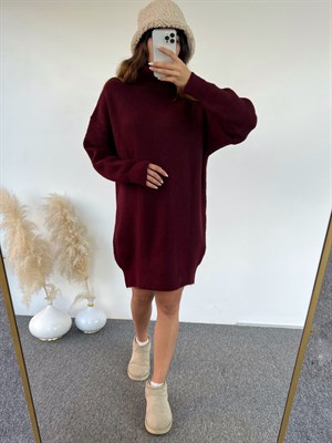 Bordo Mng Orijinal Marka Triko Elbise 