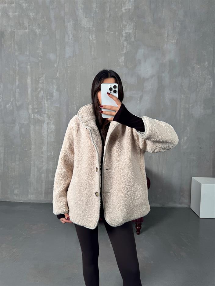Robert Taş Astarlı Peluş Orta Boy Ceket