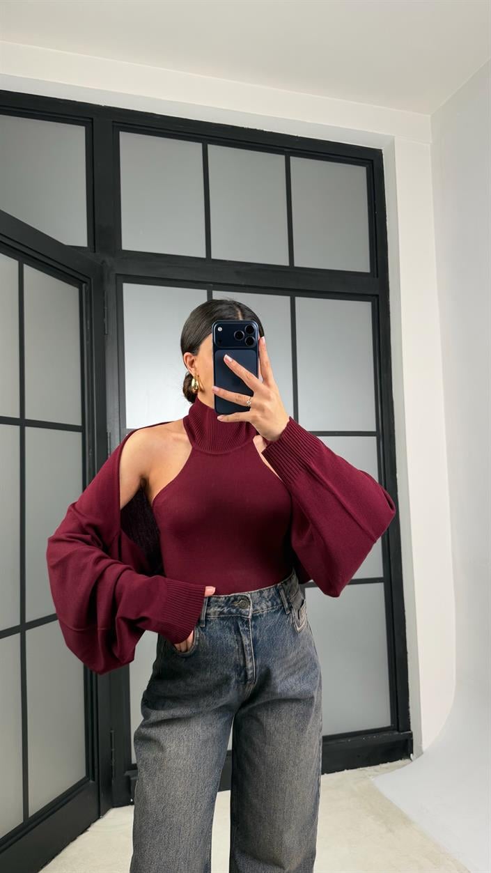 Mürdüm Bolero Detaylı İkili Triko Takım GAUS-01170