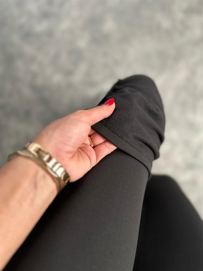 Siyah İspanyol Oysh Şardonlu Pantolon 