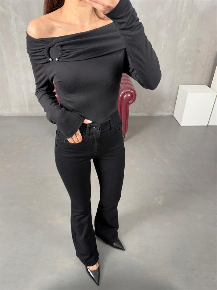 Victor Siyah ZR Model İspanyol Paça Jean