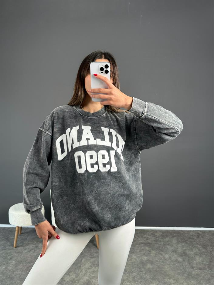 Milano Gray Tumbled Sweatshirt 