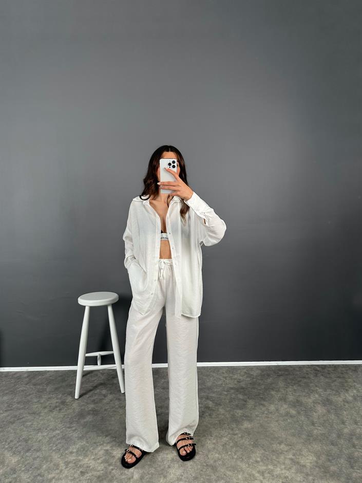 Ahel Beyaz Premium Oversize İkili Takım 