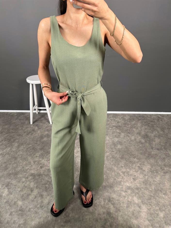 Korel Haki Keten Kemerli Tulum