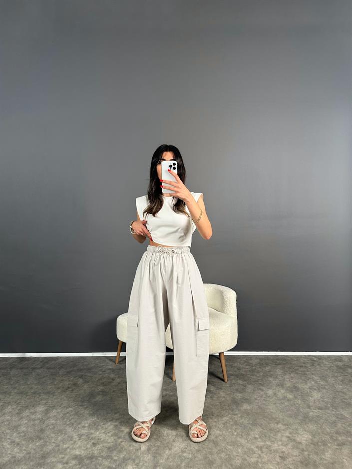 Gri Balon Paraşüt Pantolon