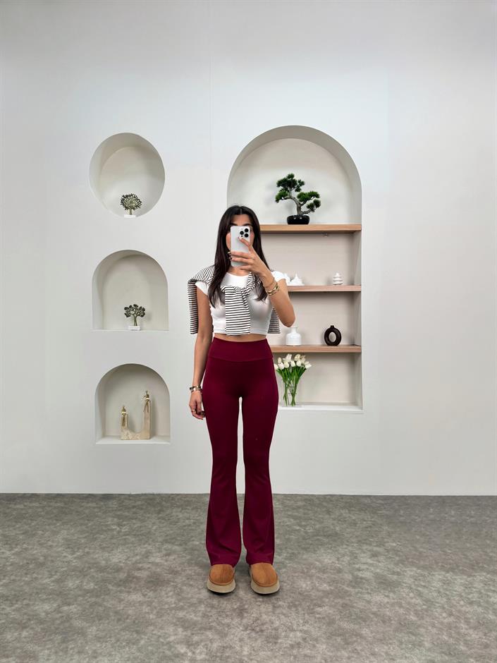 Vels Bordo Oys Tiktk İspanyol Tayt