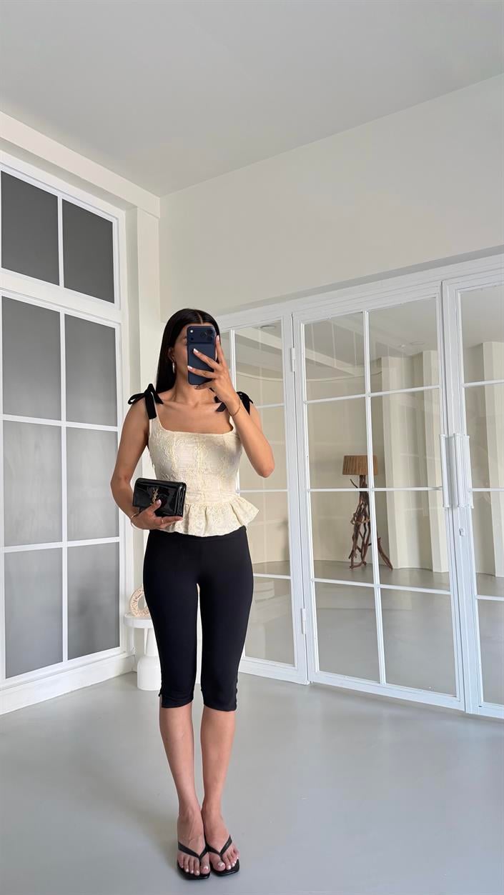 Siyah Capri Tayt GAUS-01529
