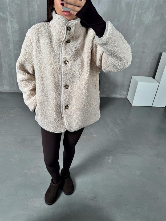 Robert Taş Astarlı Peluş Orta Boy Ceket